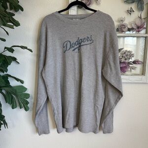 Los Angeles Dodgers Long Sleeve Thermal Waffle Knit Gray Men’s Size XL